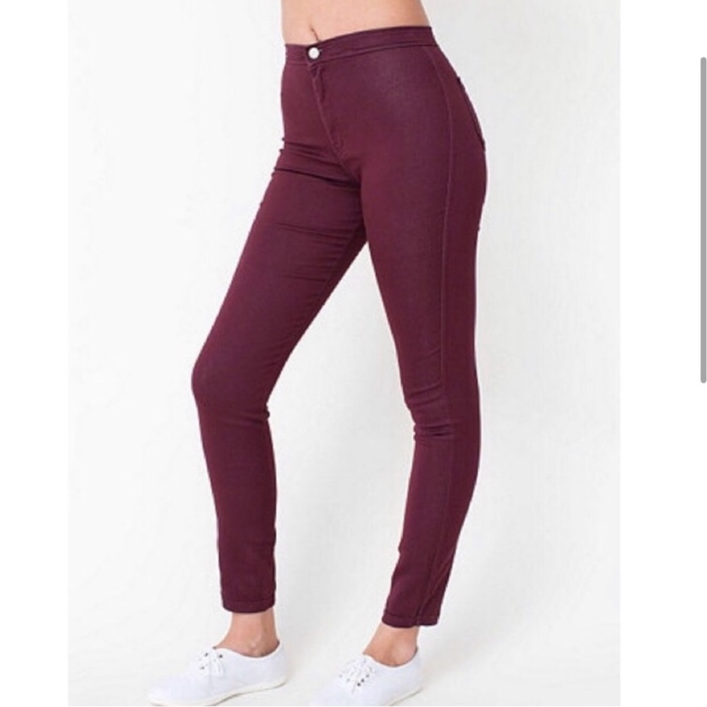 Burgundy American Apparel Skinny Jeans